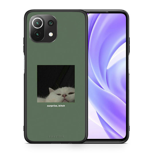 Θήκη Xiaomi 11 Lite/Mi 11 Lite Bitch Surprise από τη Smartfits με σχέδιο στο πίσω μέρος και μαύρο περίβλημα | Xiaomi 11 Lite/Mi 11 Lite Bitch Surprise case with colorful back and black bezels