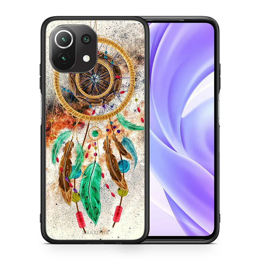 Θήκη Xiaomi 11 Lite/Mi 11 Lite DreamCatcher Boho από τη Smartfits με σχέδιο στο πίσω μέρος και μαύρο περίβλημα | Xiaomi 11 Lite/Mi 11 Lite DreamCatcher Boho case with colorful back and black bezels