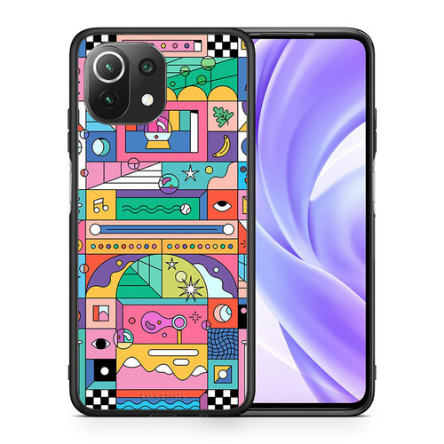 Θήκη Xiaomi 11 Lite/Mi 11 Lite Bubbles Soap από τη Smartfits με σχέδιο στο πίσω μέρος και μαύρο περίβλημα | Xiaomi 11 Lite/Mi 11 Lite Bubbles Soap case with colorful back and black bezels