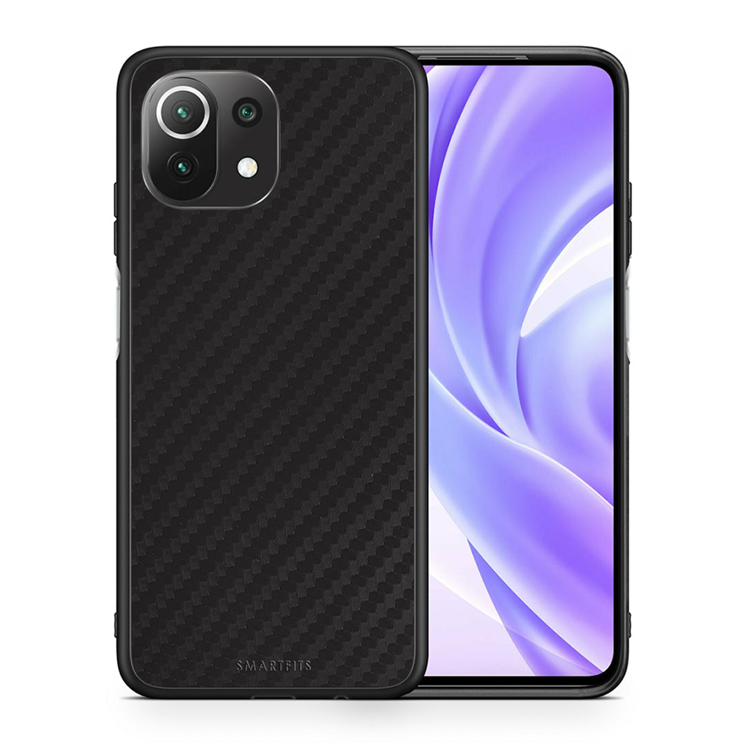 Θήκη Xiaomi 11 Lite/Mi 11 Lite Carbon Black από τη Smartfits με σχέδιο στο πίσω μέρος και μαύρο περίβλημα | Xiaomi 11 Lite/Mi 11 Lite Carbon Black case with colorful back and black bezels