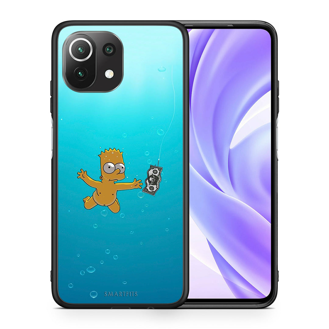 Θήκη Xiaomi 11 Lite/Mi 11 Lite Chasing Money από τη Smartfits με σχέδιο στο πίσω μέρος και μαύρο περίβλημα | Xiaomi 11 Lite/Mi 11 Lite Chasing Money case with colorful back and black bezels