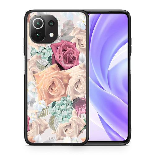 Θήκη Xiaomi 11 Lite/Mi 11 Lite Bouquet Floral από τη Smartfits με σχέδιο στο πίσω μέρος και μαύρο περίβλημα | Xiaomi 11 Lite/Mi 11 Lite Bouquet Floral case with colorful back and black bezels