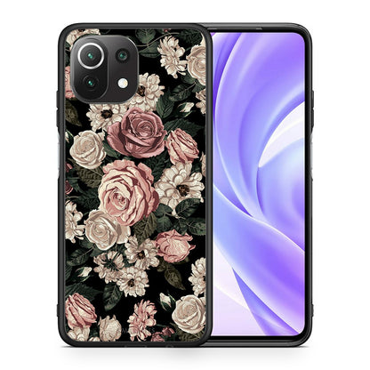 Θήκη Xiaomi 11 Lite/Mi 11 Lite Wild Roses Flower από τη Smartfits με σχέδιο στο πίσω μέρος και μαύρο περίβλημα | Xiaomi 11 Lite/Mi 11 Lite Wild Roses Flower case with colorful back and black bezels