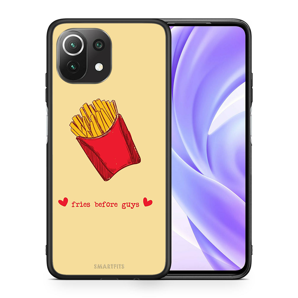 Θήκη Αγίου Βαλεντίνου Xiaomi 11 Lite / Mi 11 Lite Fries Before Guys από τη Smartfits με σχέδιο στο πίσω μέρος και μαύρο περίβλημα | Xiaomi 11 Lite / Mi 11 Lite Fries Before Guys case with colorful back and black bezels