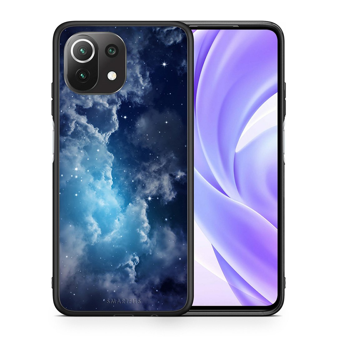 Θήκη Xiaomi 11 Lite/Mi 11 Lite Blue Sky Galaxy από τη Smartfits με σχέδιο στο πίσω μέρος και μαύρο περίβλημα | Xiaomi 11 Lite/Mi 11 Lite Blue Sky Galaxy case with colorful back and black bezels