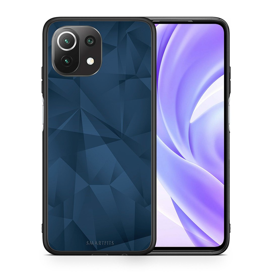 Θήκη Xiaomi 11 Lite/Mi 11 Lite Blue Abstract Geometric από τη Smartfits με σχέδιο στο πίσω μέρος και μαύρο περίβλημα | Xiaomi 11 Lite/Mi 11 Lite Blue Abstract Geometric case with colorful back and black bezels