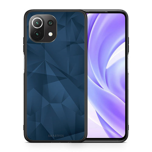 Θήκη Xiaomi 11 Lite/Mi 11 Lite Blue Abstract Geometric από τη Smartfits με σχέδιο στο πίσω μέρος και μαύρο περίβλημα | Xiaomi 11 Lite/Mi 11 Lite Blue Abstract Geometric case with colorful back and black bezels