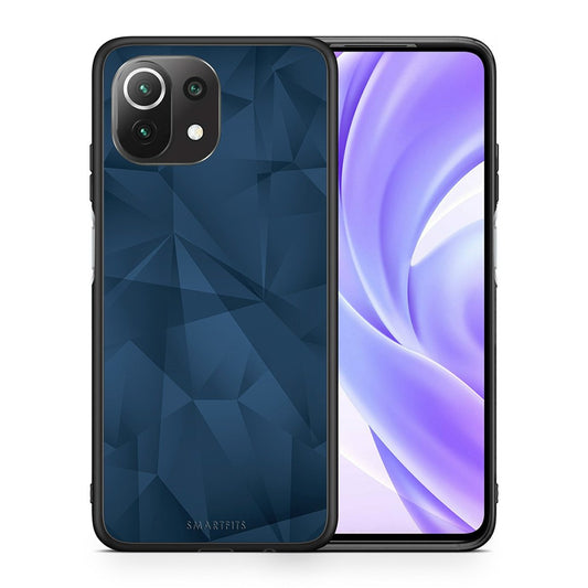 Θήκη Xiaomi 11 Lite/Mi 11 Lite Blue Abstract Geometric από τη Smartfits με σχέδιο στο πίσω μέρος και μαύρο περίβλημα | Xiaomi 11 Lite/Mi 11 Lite Blue Abstract Geometric case with colorful back and black bezels
