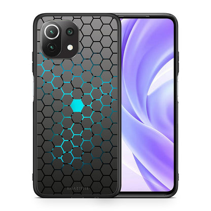 Θήκη Xiaomi 11 Lite/Mi 11 Lite Hexagonal Geometric από τη Smartfits με σχέδιο στο πίσω μέρος και μαύρο περίβλημα | Xiaomi 11 Lite/Mi 11 Lite Hexagonal Geometric case with colorful back and black bezels