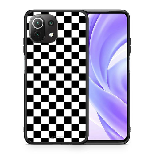 Θήκη Xiaomi 11 Lite/Mi 11 Lite Squares Geometric από τη Smartfits με σχέδιο στο πίσω μέρος και μαύρο περίβλημα | Xiaomi 11 Lite/Mi 11 Lite Squares Geometric case with colorful back and black bezels