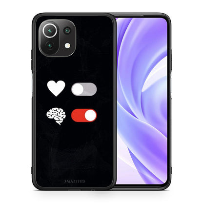 Θήκη Αγίου Βαλεντίνου Xiaomi 11 Lite / Mi 11 Lite Heart Vs Brain από τη Smartfits με σχέδιο στο πίσω μέρος και μαύρο περίβλημα | Xiaomi 11 Lite / Mi 11 Lite Heart Vs Brain case with colorful back and black bezels
