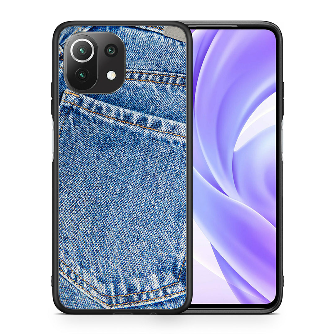 Θήκη Xiaomi 11 Lite/Mi 11 Lite Jeans Pocket από τη Smartfits με σχέδιο στο πίσω μέρος και μαύρο περίβλημα | Xiaomi 11 Lite/Mi 11 Lite Jeans Pocket case with colorful back and black bezels