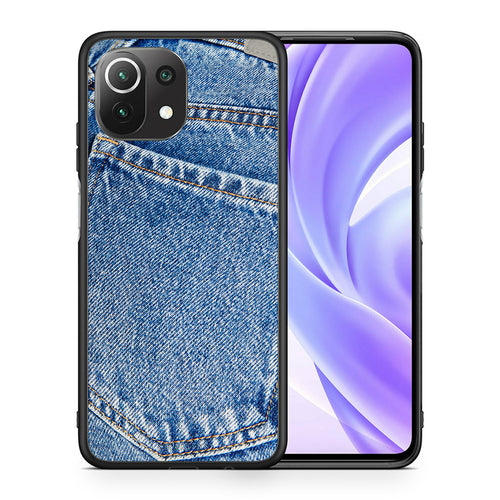 Θήκη Xiaomi 11 Lite/Mi 11 Lite Jeans Pocket από τη Smartfits με σχέδιο στο πίσω μέρος και μαύρο περίβλημα | Xiaomi 11 Lite/Mi 11 Lite Jeans Pocket case with colorful back and black bezels