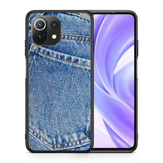 Θήκη Xiaomi 11 Lite/Mi 11 Lite Jeans Pocket από τη Smartfits με σχέδιο στο πίσω μέρος και μαύρο περίβλημα | Xiaomi 11 Lite/Mi 11 Lite Jeans Pocket case with colorful back and black bezels