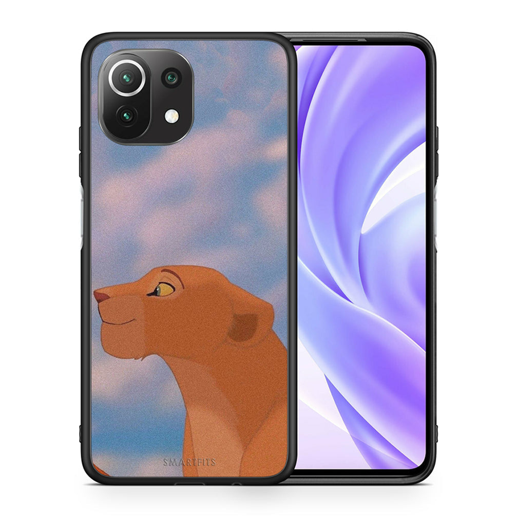 Θήκη Αγίου Βαλεντίνου Xiaomi 11 Lite / Mi 11 Lite Lion Love 2 από τη Smartfits με σχέδιο στο πίσω μέρος και μαύρο περίβλημα | Xiaomi 11 Lite / Mi 11 Lite Lion Love 2 case with colorful back and black bezels