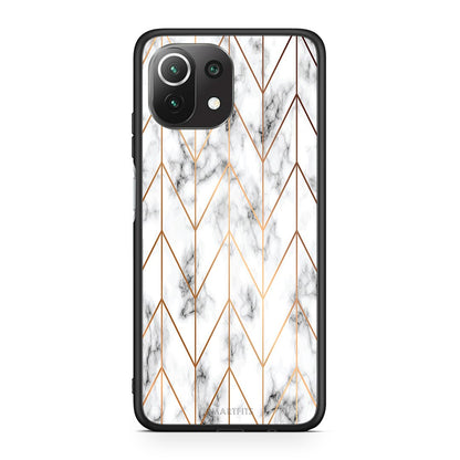 44 - Xiaomi 11 Lite/Mi 11 Lite Gold Geometric Marble case, cover, bumper
