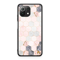 Thumbnail for 4 - Xiaomi 11 Lite/Mi 11 Lite Hexagon Pink Marble case, cover, bumper