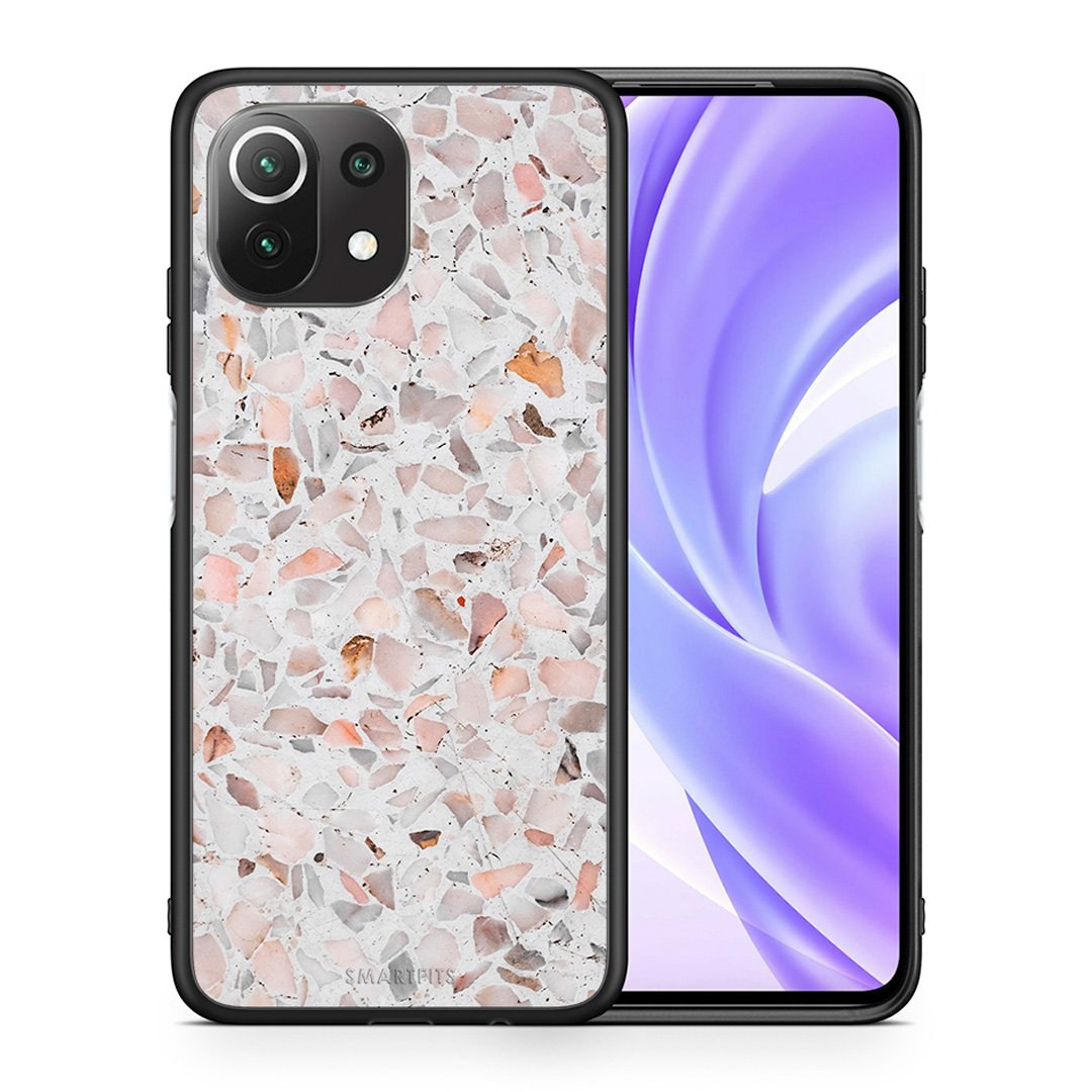 Θήκη Xiaomi 11 Lite/Mi 11 Lite Marble Terrazzo από τη Smartfits με σχέδιο στο πίσω μέρος και μαύρο περίβλημα | Xiaomi 11 Lite/Mi 11 Lite Marble Terrazzo case with colorful back and black bezels