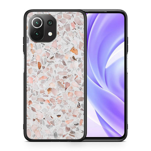 Θήκη Xiaomi 11 Lite/Mi 11 Lite Marble Terrazzo από τη Smartfits με σχέδιο στο πίσω μέρος και μαύρο περίβλημα | Xiaomi 11 Lite/Mi 11 Lite Marble Terrazzo case with colorful back and black bezels