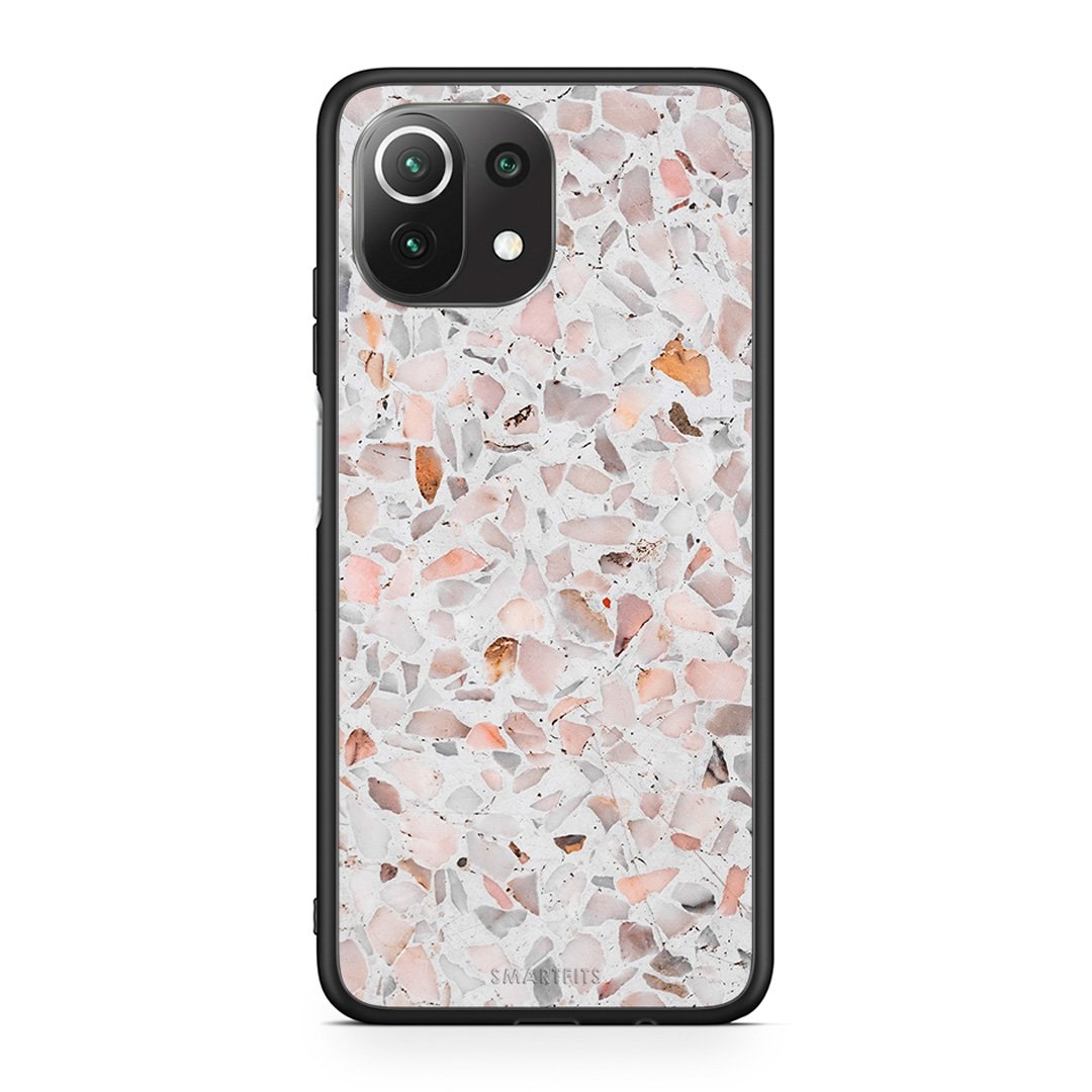 Xiaomi 11 Lite/Mi 11 Lite Marble Terrazzo θήκη από τη Smartfits με σχέδιο στο πίσω μέρος και μαύρο περίβλημα | Smartphone case with colorful back and black bezels by Smartfits