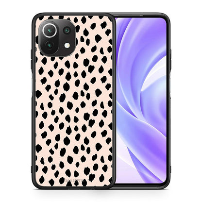 Θήκη Xiaomi 11 Lite/Mi 11 Lite New Polka Dots από τη Smartfits με σχέδιο στο πίσω μέρος και μαύρο περίβλημα | Xiaomi 11 Lite/Mi 11 Lite New Polka Dots case with colorful back and black bezels