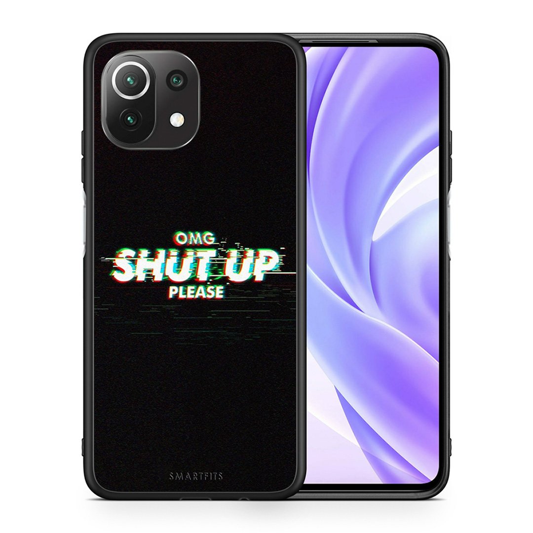 Θήκη Xiaomi 11 Lite/Mi 11 Lite OMG ShutUp από τη Smartfits με σχέδιο στο πίσω μέρος και μαύρο περίβλημα | Xiaomi 11 Lite/Mi 11 Lite OMG ShutUp case with colorful back and black bezels