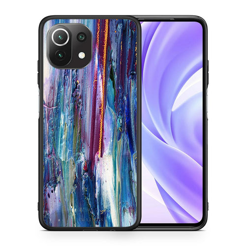 Θήκη Xiaomi 11 Lite/Mi 11 Lite Winter Paint από τη Smartfits με σχέδιο στο πίσω μέρος και μαύρο περίβλημα | Xiaomi 11 Lite/Mi 11 Lite Winter Paint case with colorful back and black bezels