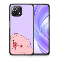 Thumbnail for Θήκη Αγίου Βαλεντίνου Xiaomi 11 Lite / Mi 11 Lite Pig Love 2 από τη Smartfits με σχέδιο στο πίσω μέρος και μαύρο περίβλημα | Xiaomi 11 Lite / Mi 11 Lite Pig Love 2 case with colorful back and black bezels
