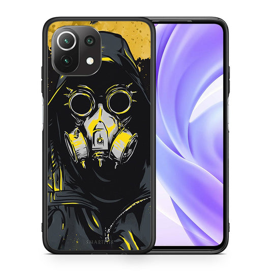 Θήκη Xiaomi 11 Lite/Mi 11 Lite Mask PopArt από τη Smartfits με σχέδιο στο πίσω μέρος και μαύρο περίβλημα | Xiaomi 11 Lite/Mi 11 Lite Mask PopArt case with colorful back and black bezels