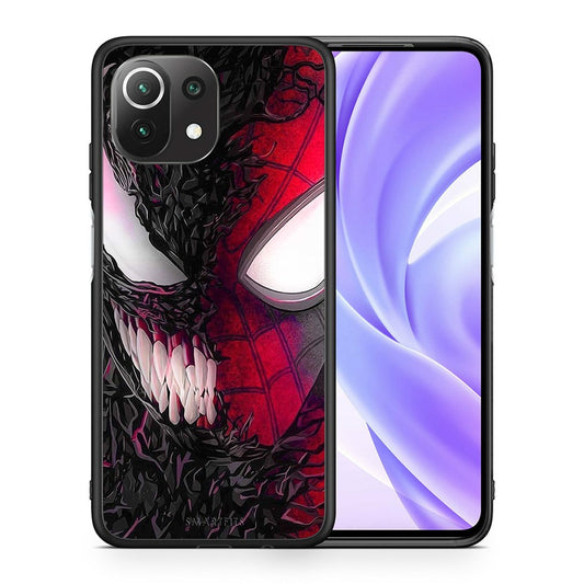 Θήκη Xiaomi 11 Lite/Mi 11 Lite SpiderVenom PopArt από τη Smartfits με σχέδιο στο πίσω μέρος και μαύρο περίβλημα | Xiaomi 11 Lite/Mi 11 Lite SpiderVenom PopArt case with colorful back and black bezels