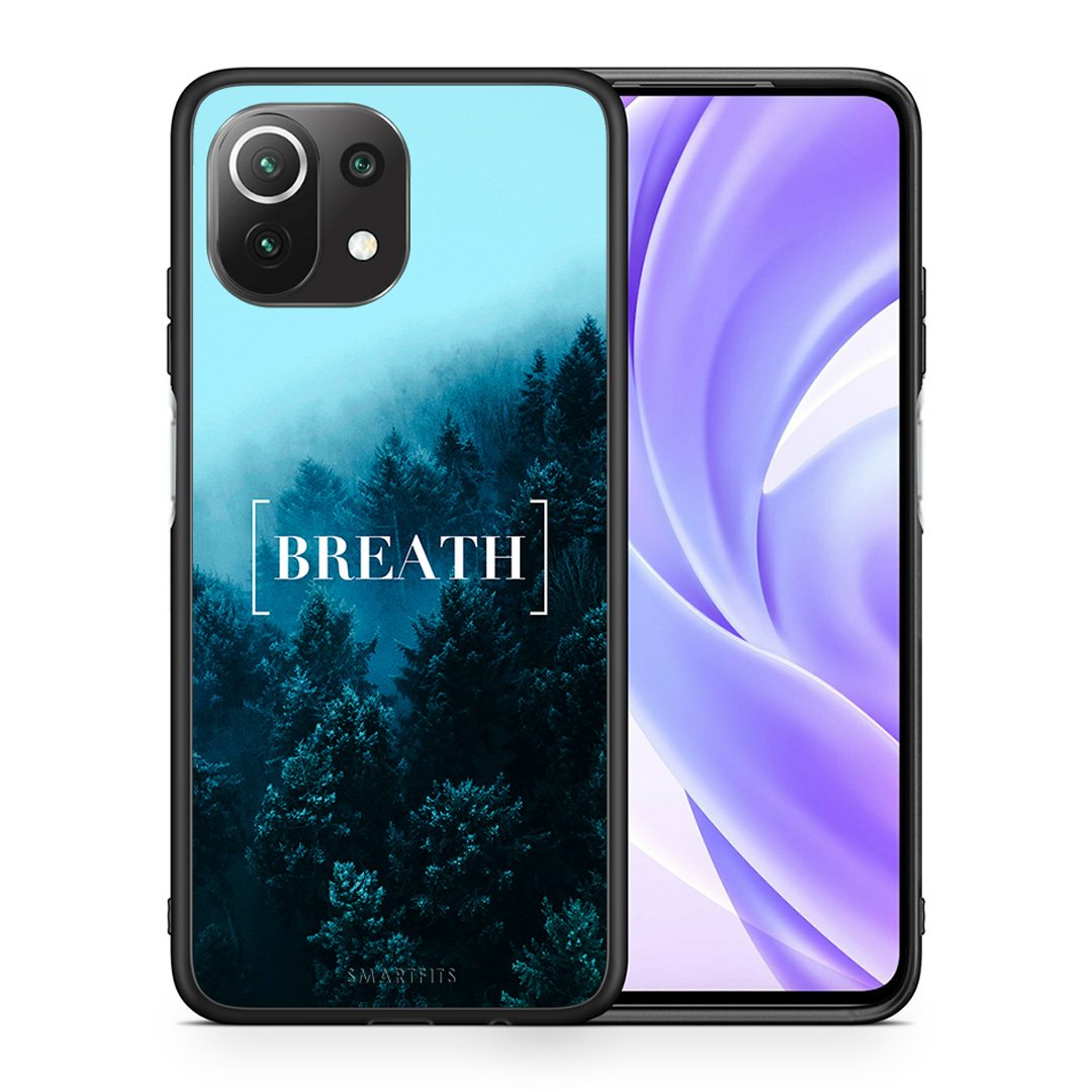 Θήκη Xiaomi 11 Lite/Mi 11 Lite Breath Quote από τη Smartfits με σχέδιο στο πίσω μέρος και μαύρο περίβλημα | Xiaomi 11 Lite/Mi 11 Lite Breath Quote case with colorful back and black bezels