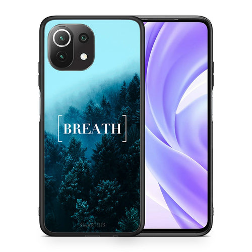Θήκη Xiaomi 11 Lite/Mi 11 Lite Breath Quote από τη Smartfits με σχέδιο στο πίσω μέρος και μαύρο περίβλημα | Xiaomi 11 Lite/Mi 11 Lite Breath Quote case with colorful back and black bezels