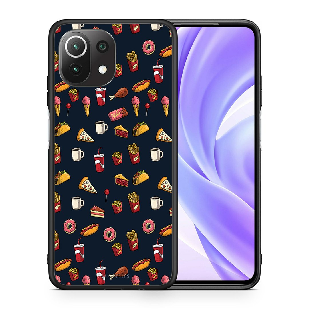 Θήκη Xiaomi 11 Lite/Mi 11 Lite Hungry Random από τη Smartfits με σχέδιο στο πίσω μέρος και μαύρο περίβλημα | Xiaomi 11 Lite/Mi 11 Lite Hungry Random case with colorful back and black bezels