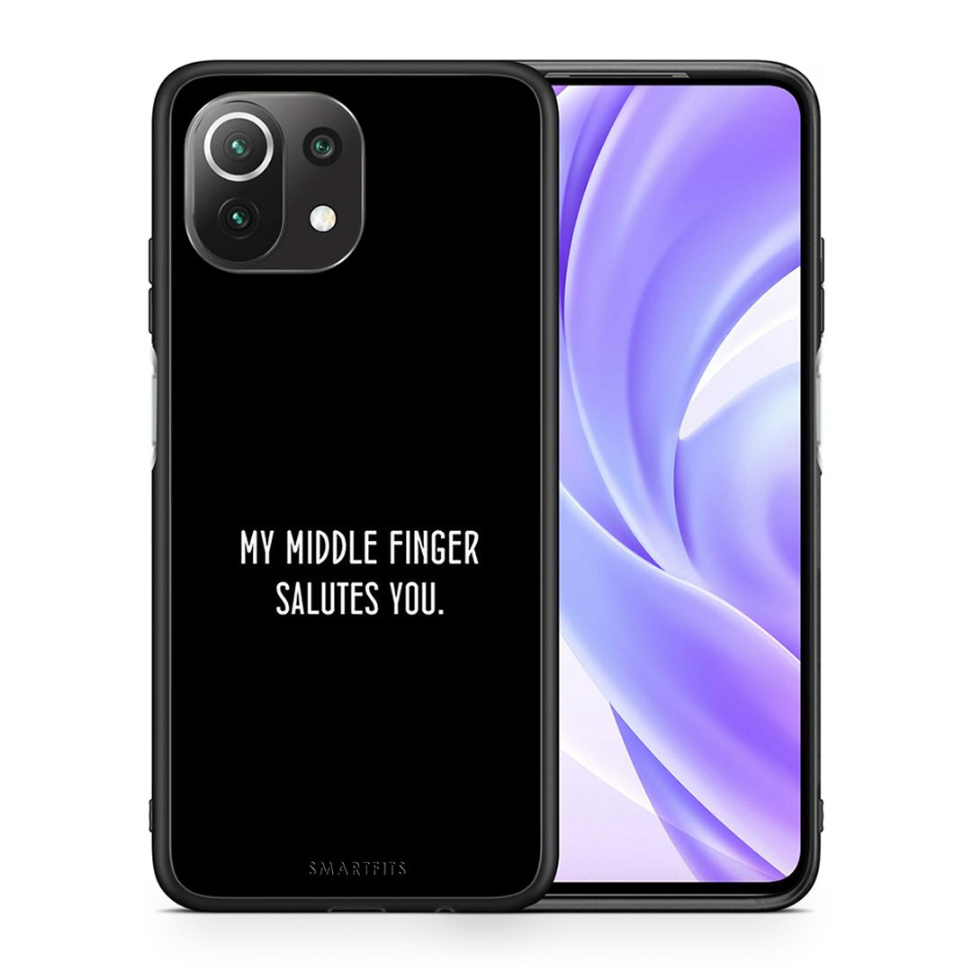 Θήκη Xiaomi 11 Lite/Mi 11 Lite Salute από τη Smartfits με σχέδιο στο πίσω μέρος και μαύρο περίβλημα | Xiaomi 11 Lite/Mi 11 Lite Salute case with colorful back and black bezels
