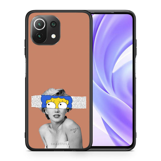 Θήκη Xiaomi 11 Lite/Mi 11 Lite Sim Merilyn από τη Smartfits με σχέδιο στο πίσω μέρος και μαύρο περίβλημα | Xiaomi 11 Lite/Mi 11 Lite Sim Merilyn case with colorful back and black bezels