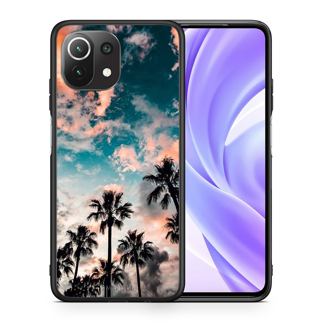 Θήκη Xiaomi 11 Lite/Mi 11 Lite Sky Summer από τη Smartfits με σχέδιο στο πίσω μέρος και μαύρο περίβλημα | Xiaomi 11 Lite/Mi 11 Lite Sky Summer case with colorful back and black bezels