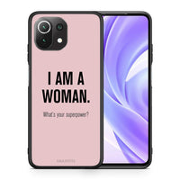 Thumbnail for Θήκη Xiaomi 11 Lite/Mi 11 Lite Superpower Woman από τη Smartfits με σχέδιο στο πίσω μέρος και μαύρο περίβλημα | Xiaomi 11 Lite/Mi 11 Lite Superpower Woman case with colorful back and black bezels