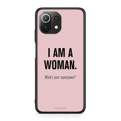 Xiaomi 11 Lite/Mi 11 Lite Superpower Woman θήκη από τη Smartfits με σχέδιο στο πίσω μέρος και μαύρο περίβλημα | Smartphone case with colorful back and black bezels by Smartfits