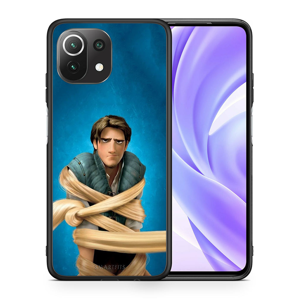 Θήκη Αγίου Βαλεντίνου Xiaomi 11 Lite / Mi 11 Lite Tangled 1 από τη Smartfits με σχέδιο στο πίσω μέρος και μαύρο περίβλημα | Xiaomi 11 Lite / Mi 11 Lite Tangled 1 case with colorful back and black bezels