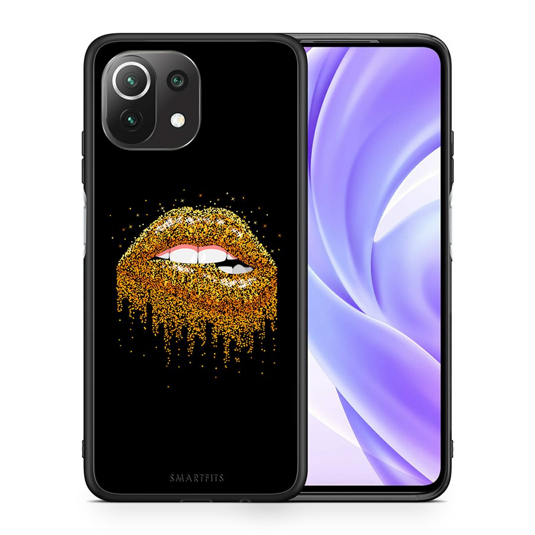 Θήκη Xiaomi 11 Lite/Mi 11 Lite Golden Valentine από τη Smartfits με σχέδιο στο πίσω μέρος και μαύρο περίβλημα | Xiaomi 11 Lite/Mi 11 Lite Golden Valentine case with colorful back and black bezels