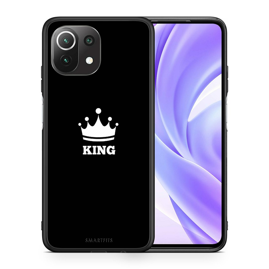 Θήκη Xiaomi 11 Lite/Mi 11 Lite King Valentine από τη Smartfits με σχέδιο στο πίσω μέρος και μαύρο περίβλημα | Xiaomi 11 Lite/Mi 11 Lite King Valentine case with colorful back and black bezels