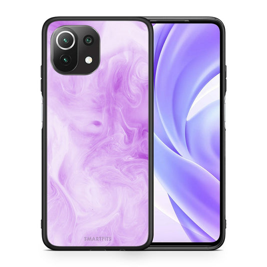 Θήκη Xiaomi 11 Lite/Mi 11 Lite Lavender Watercolor από τη Smartfits με σχέδιο στο πίσω μέρος και μαύρο περίβλημα | Xiaomi 11 Lite/Mi 11 Lite Lavender Watercolor case with colorful back and black bezels