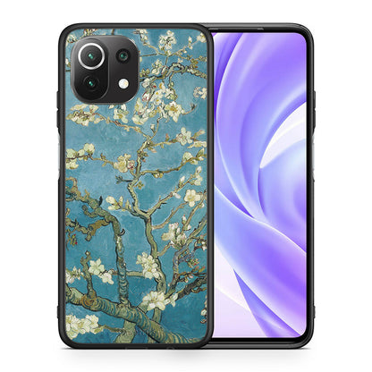 Θήκη Xiaomi 11 Lite/Mi 11 Lite White Blossoms από τη Smartfits με σχέδιο στο πίσω μέρος και μαύρο περίβλημα | Xiaomi 11 Lite/Mi 11 Lite White Blossoms case with colorful back and black bezels