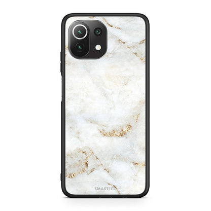 Xiaomi 11 Lite/Mi 11 Lite White Gold Marble θήκη από τη Smartfits με σχέδιο στο πίσω μέρος και μαύρο περίβλημα | Smartphone case with colorful back and black bezels by Smartfits