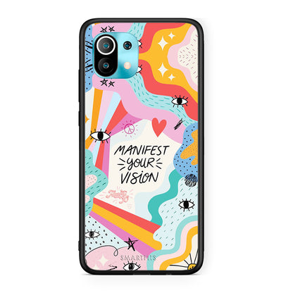 Xiaomi Mi 11 Manifest Your Vision θήκη από τη Smartfits με σχέδιο στο πίσω μέρος και μαύρο περίβλημα | Smartphone case with colorful back and black bezels by Smartfits