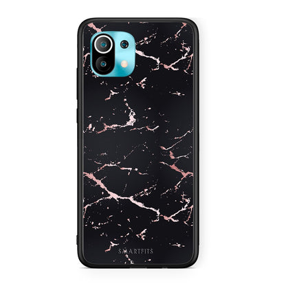 4 - Xiaomi Mi 11 Black Rosegold Marble case, cover, bumper