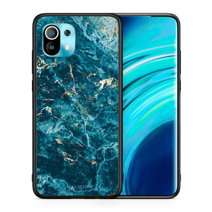 Θήκη Xiaomi Mi 11 Marble Blue από τη Smartfits με σχέδιο στο πίσω μέρος και μαύρο περίβλημα | Xiaomi Mi 11 Marble Blue case with colorful back and black bezels