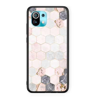4 - Xiaomi Mi 11 Hexagon Pink Marble case, cover, bumper