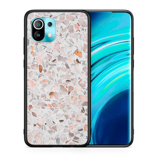 Θήκη Xiaomi Mi 11 Marble Terrazzo από τη Smartfits με σχέδιο στο πίσω μέρος και μαύρο περίβλημα | Xiaomi Mi 11 Marble Terrazzo case with colorful back and black bezels
