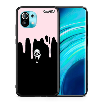 Θήκη Xiaomi Mi 11 Melting Halloween Mask από τη Smartfits με σχέδιο στο πίσω μέρος και μαύρο περίβλημα | Xiaomi Mi 11 Melting Halloween Mask case with colorful back and black bezels